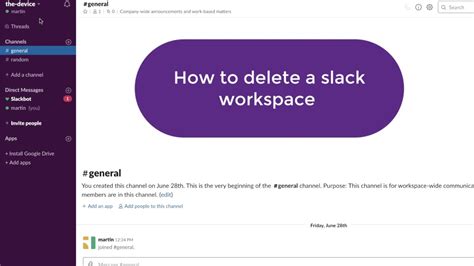 delete a slack workspace.